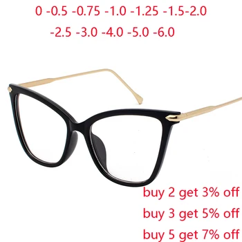 0 -0.5 -0.75 PARA -6.0 Grande Quadro de 1.56 Asféricos Prescrição de Óculos Com Cilindro de Armação de Plástico Olho de Gato Curto-Óculos de visão