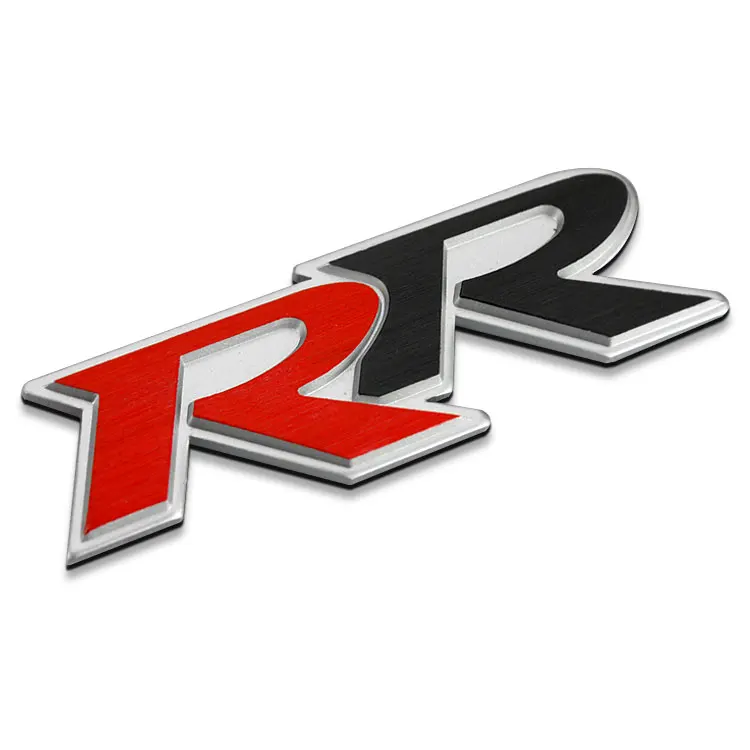 1 PCS 3D Personalizado modificado RR emblema logotipo RR traseira emblema de decoração adesivos de carros para o Civic Estilo Carro 0
