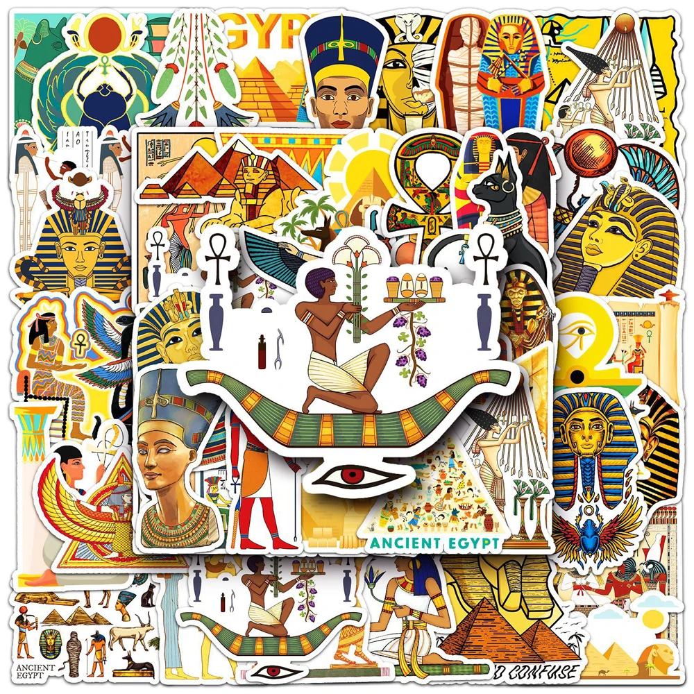 10/30/50PCS Legal Arte do Antigo Egito, o Faraó Pirâmide de desenhos animados Adesivos de Skate Laptop Telefone Moto Carro Impermeável Adesivo Garoto de Brinquedo