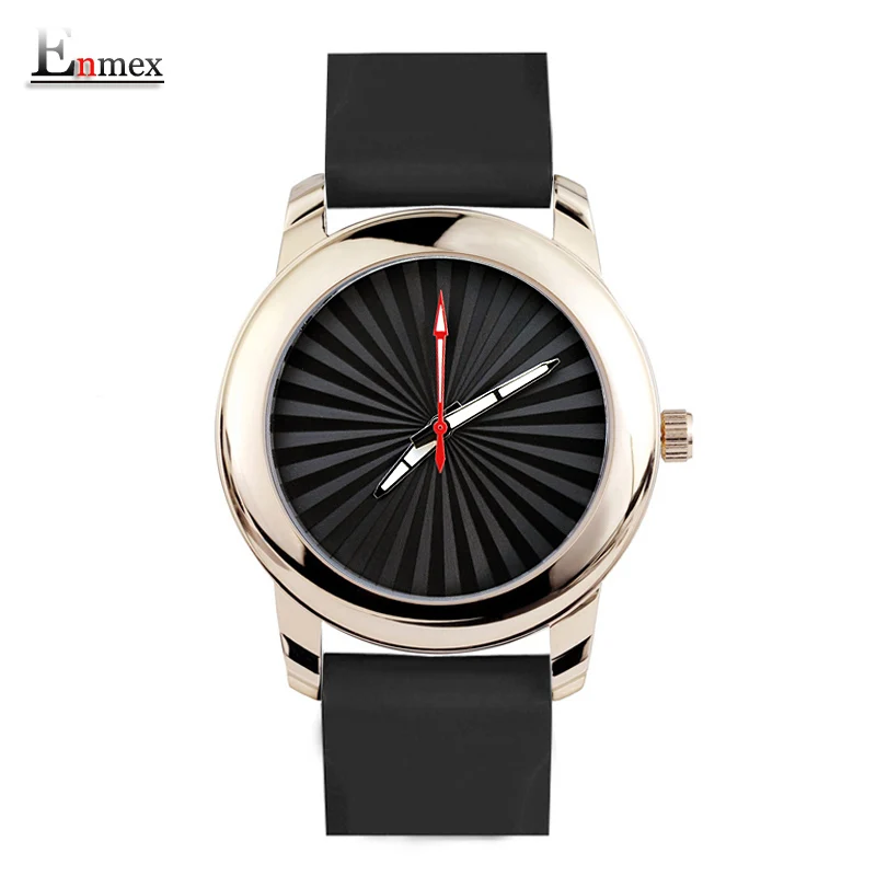 2017 Enmex estilo criativo relógio de pulso gloden Estéreo solar padrão de design criativo banda de silicone Luminosa breve relógio de quartzo