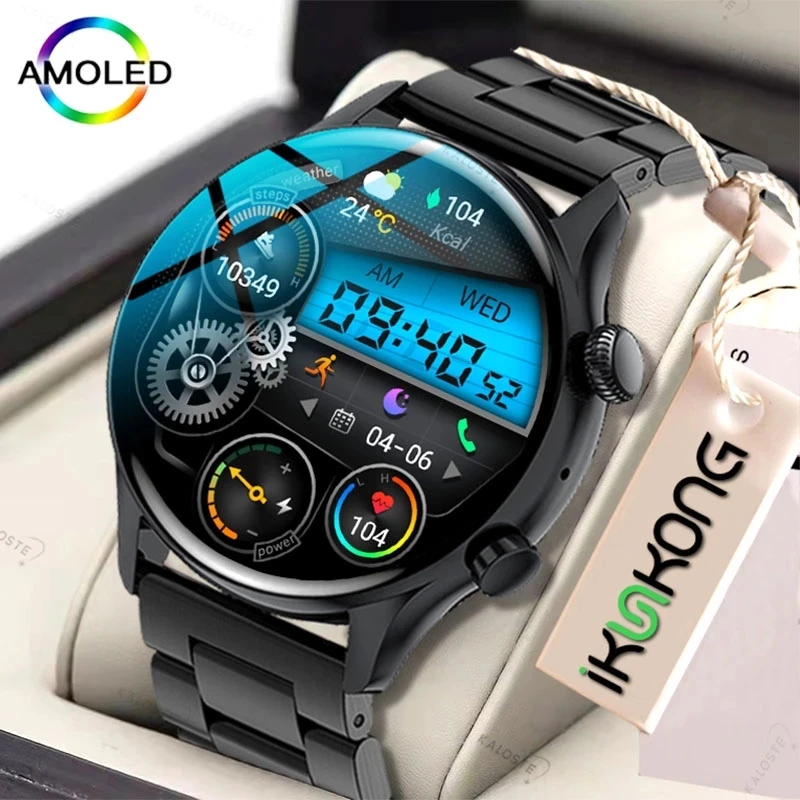 2022 Novo AMOLED Smart Watch 390*390 HD Tela Sempre mostra O Tempo de Chamada Bluetooth NFC IP68 Impermeável Smartwatch Para Xiaomi