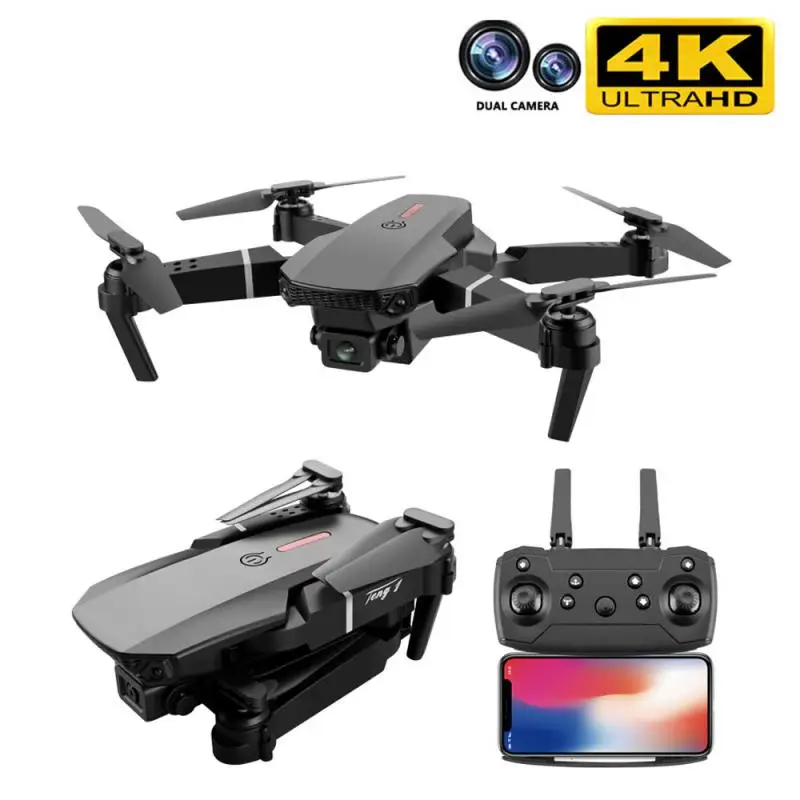 2022 NOVO E88 Mini Drone 4K HD Daul Câmera Com wi-Fi FPV Portátil Dobrável Controle Remoto Drones Rc Quadcopter Câmara Dron Brinquedos 0