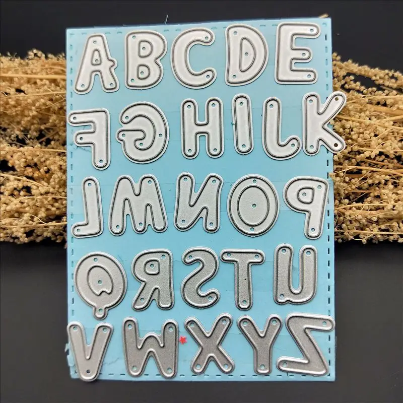 26 Alfabeto de Corte de Metal Morre Stencils Para DIY Scrapbooking DIY Claro Carimbos de Aço para Estampagem de Artesanato Decoração de Pasta de Estêncil