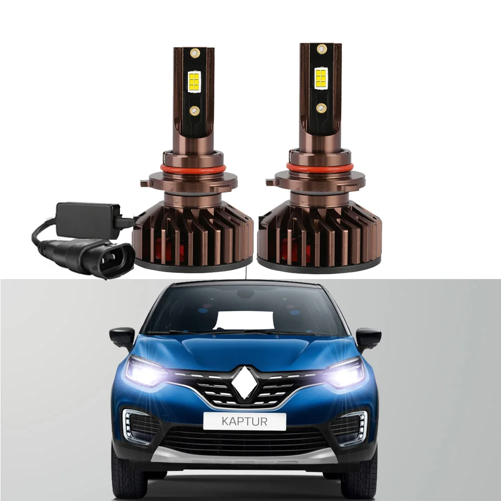 2Pcs de Led Lâmpada de Farol Para a Renault Kaptur 2016-2021 Lâmpada de Farol Alto Baixo do Feixe Canbus Brilhante Branco Automático de Luzes de Acessórios