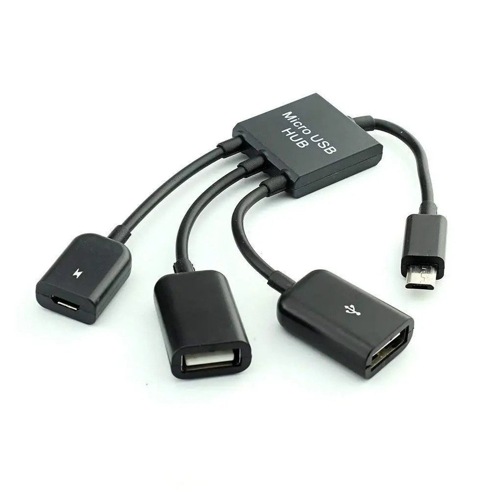 3 em 1 USB OTG Cabo Adaptador Micro USB Hub USB OTG Adaptador de Extensão para Smartphone e Tablet