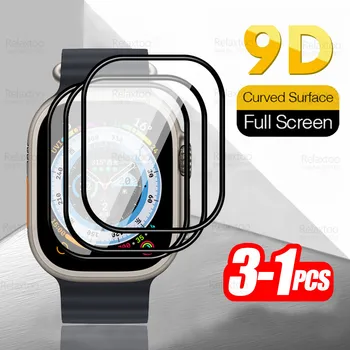 1-3Pcs 9D Vidro Temperado Para iWatch Ultra Protetor de Tela Para a Apple, eu Assisto Ultra 49mm Películas de Protecção Smartwatch Acessórios