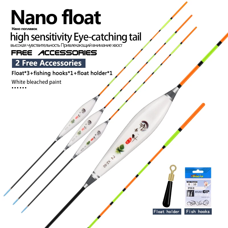 3pcs/lote Composto Nano Flutuadores de Pesca 1-3# Flotador Pesca 10 Modelos Disponíveis Rolha Bobbers Acessórios de Pesca Ferramentas Tackles