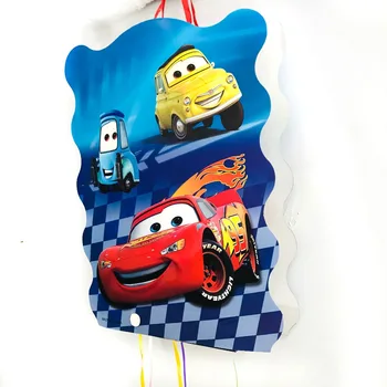 1-40*30cm carros tema 1pc Pinata de desenhos animados para festas de Crianças de Plástico Descartáveis de Aniversário de Crianças Meninos Favores do Partido