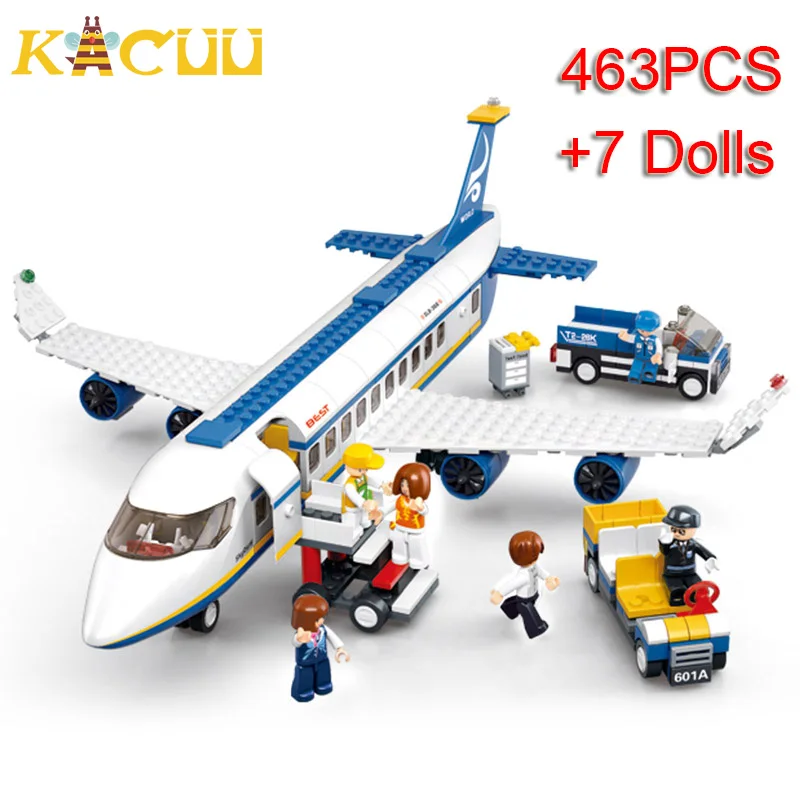 463Pcs Aeroporto da Cidade de Aeronaves Airbus Avião Avião Brinquedos Avion Modelo de Construção de Blocos de Tijolos de Brinquedos Educativos para Crianças