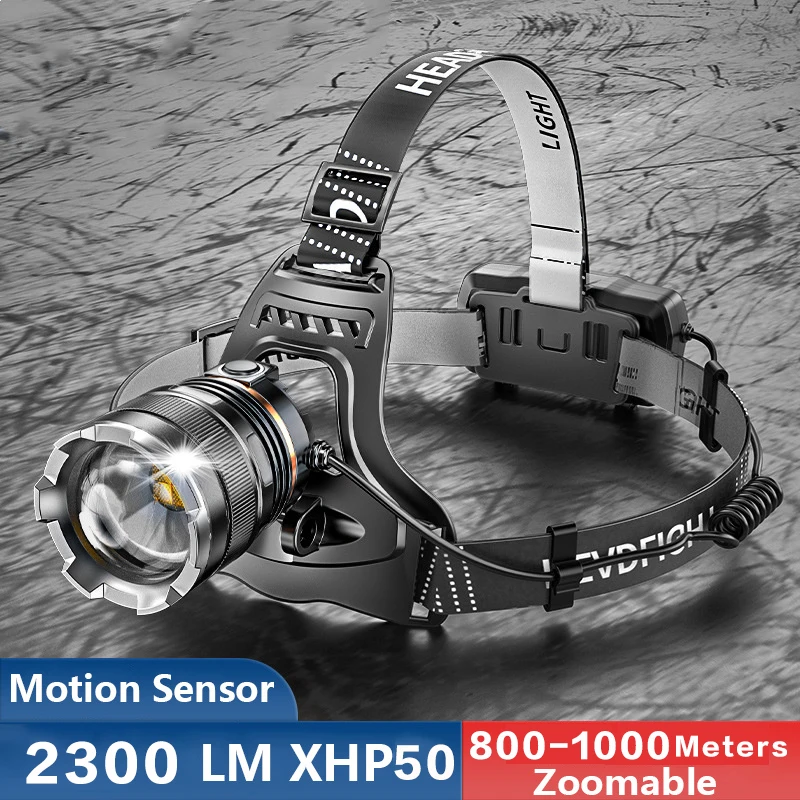 A 500 Metros XHP50 Super Sensor de Farol de Led Zoom de Alta Potência USB Recarregável de Pesca Farol 18650 Acampamento, Lanterna de Cabeça Impermeável
