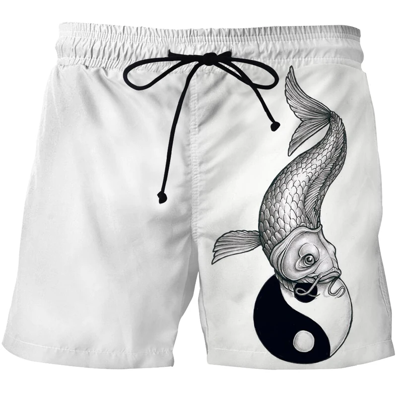 A impressão 3D de pesca de praia, shorts de secagem rápida e confortável calções esportivos de alta qualidade calções de praia troncos de natação de shorts masculinos 0
