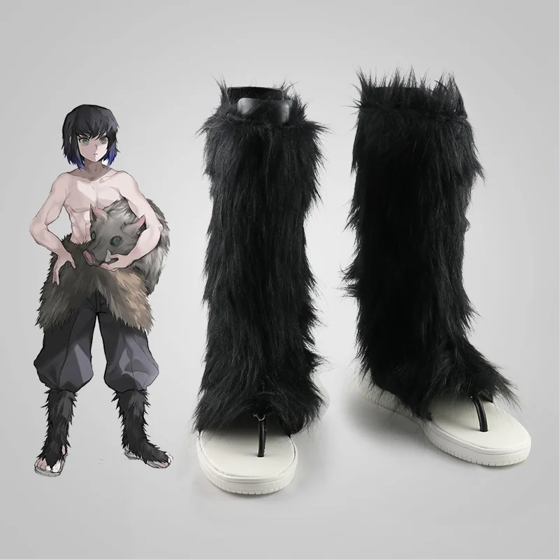 Anime Demon Slayer Kimetsu não Yaiba Hashibira Inosuke cosplay sapatos feitos