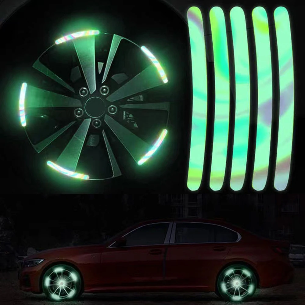 Aro de roda de Fita Reflexiva Luminosa Listras Brilho Adesivos de Decoração de Listra Carro Adesivos Universal para Carro, Motocicleta, Bicicleta Caminhão 0
