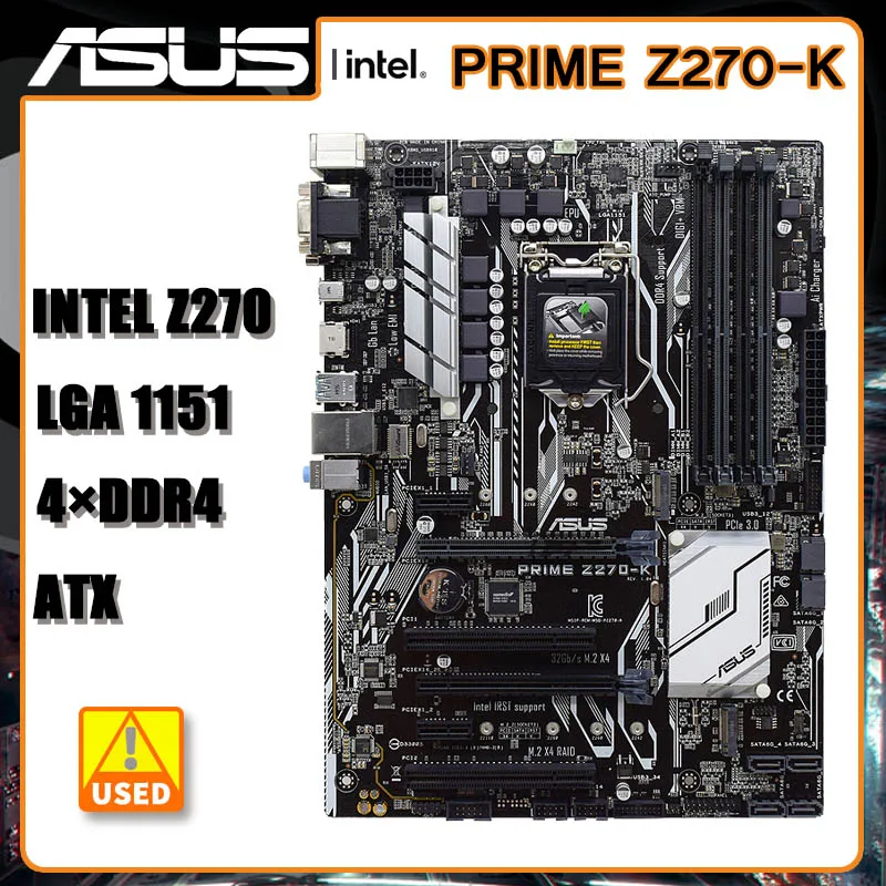 ASUS PRIMEIRO-Z270-K placa-Mãe LGA 1151 DDR4 64GB PCI-E 3.0 de M. 2 USB3.1M.2 SATA 3 Intel Z270 ATX Placa-mãe Para Core cpus i7i5i3