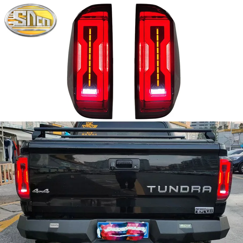 Carro LED lanterna traseira lanterna traseira Toyota Tundra 2014 - 2020 Traseira com Luz + Freio Lâmpada + Inversa + Dinâmica do Sinal de volta 0