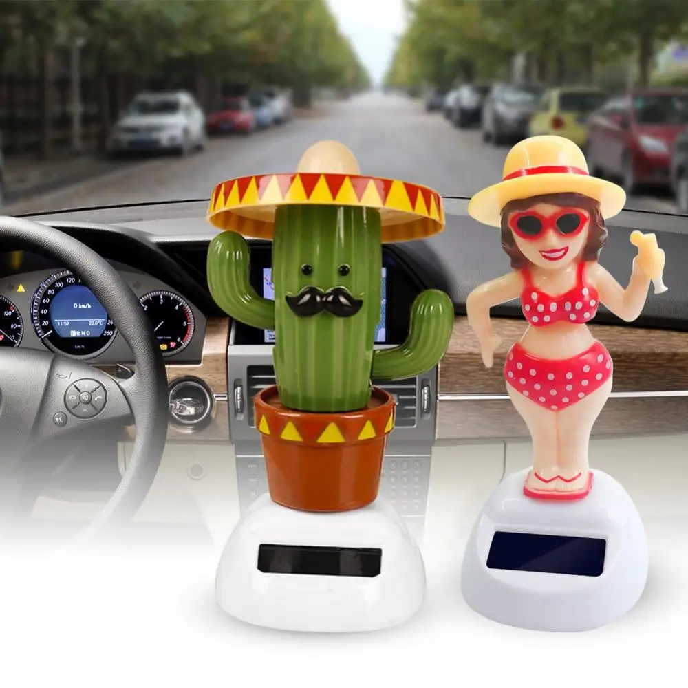 Carro Ornamento Solar Powered Dançando, Balançando A Cabeça Cartoon Doll Automóvel Auto Painel Decoração De Carro Bonito Acessórios