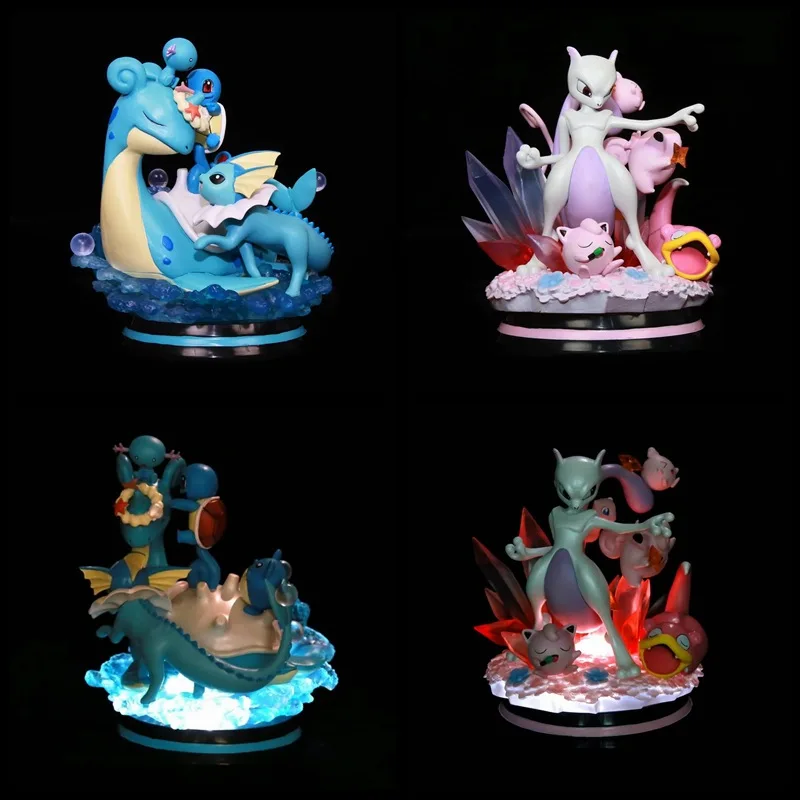 Cartoon Anime Pokemon Lapras Squirtle Mewtwo GK PVC Figuras de Ação Jogo de Estátua Colecionável do Modelo Crianças de Luz Até Brinquedos Boneca Presentes 0