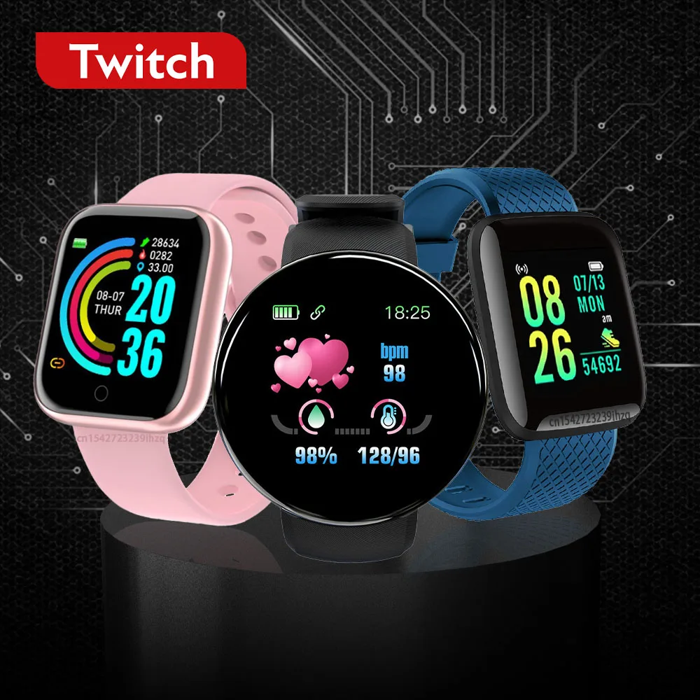 Contração Smart Watch Homens Mulheres Bluetooth Fitness Tracker Pulseira de Esporte da frequência Cardíaca Pressão Arterial de Crianças Smartwatch para IOS Android