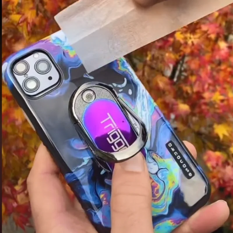 Criativo Multifuncional de Carregamento Isqueiro à prova de Vento Telefone Móvel Anel Fivela USB Ultra-fino Isqueiros Para Dar um Amante de Presente