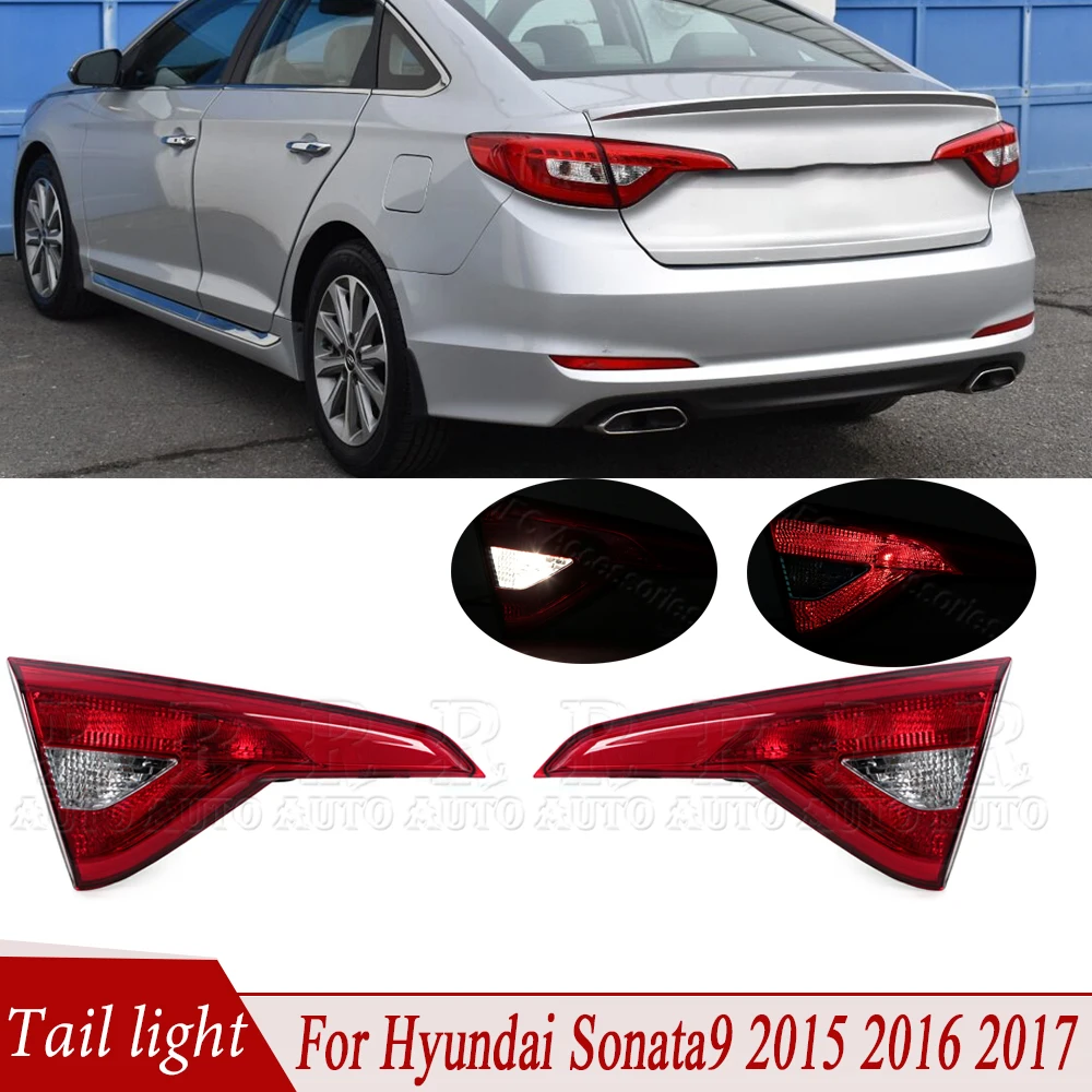 De Trás Da Luz Da Cauda Para Dentro Para O Hyundai Sonata 9 2015 2016 2017 Luzes De Freio Luz De Nevoeiro Parar Lâmpada Do Sinal De Volta Da Lâmpada De Acessórios Para Carros 0