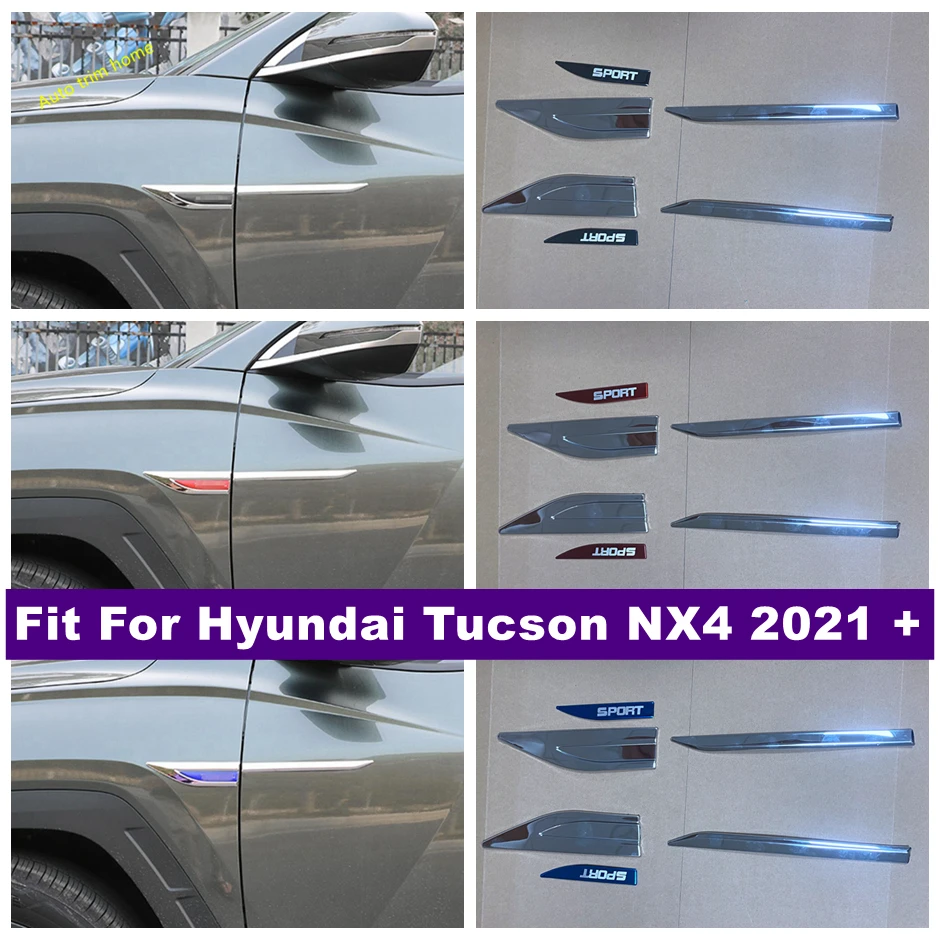 Do lado do Carro do Corpo de Assinar a Folha de Tabuleiro Fender Decoração Tampa do Painel de Guarnição de Ajuste Para Hyundai Tucson NX4 2021 2022 Vermelho / Azul / Preto Acessórios