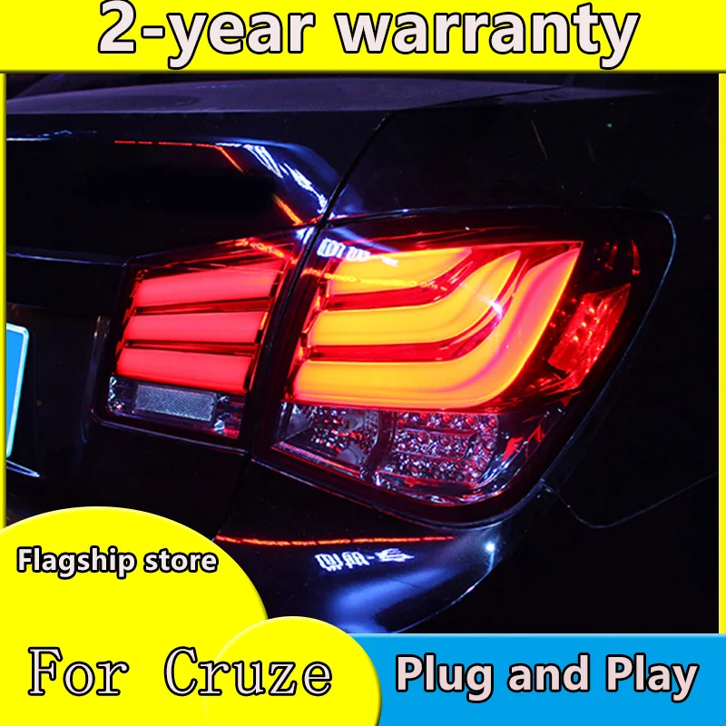 Estilo carro de LED Lâmpada de Cauda Para Chevrolet Cruze 2009-2014 Limousine Faróis de Luz Traseira DRL+Sinal de volta+Inversa Acessórios
