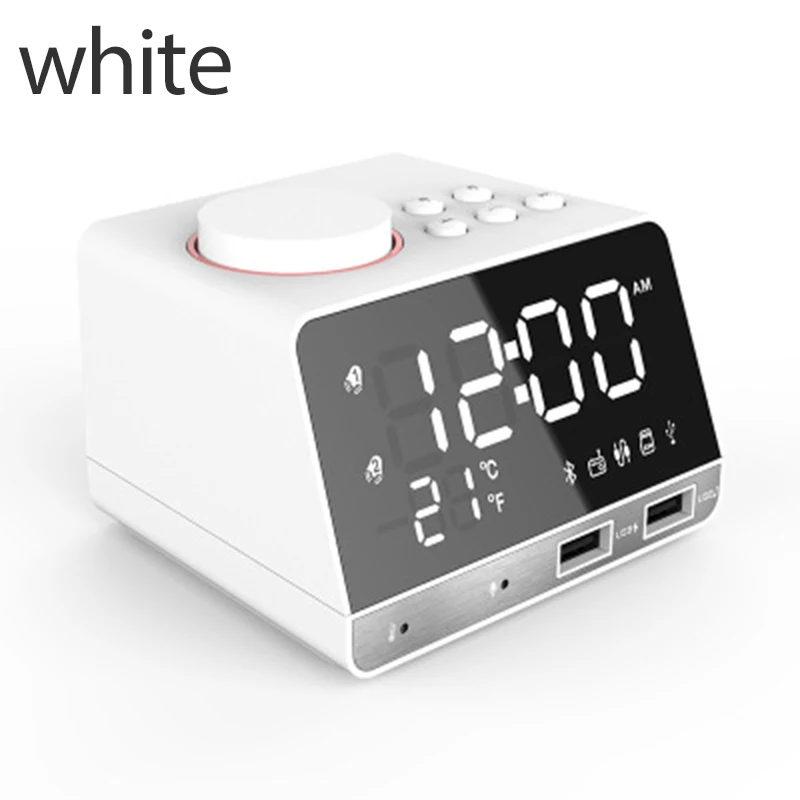 K11 Bluetooth 4.2 Rádio-Relógio com Alarme alto-Falante Com 2 Portas USB Digital do DIODO emissor de despertar Relógio Despertador, Casa Decration Repetir Relógio de Mesa