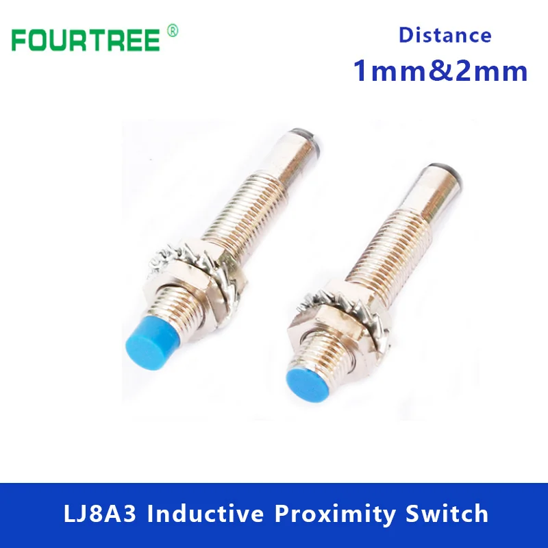 LJ8A3 M8 chave de Proximidade Metal Abordagem Indutiva Sensor Detectar a Distância de 1mm 2mm PNP/NPN NENHUM NC Especial para o MCU POR/AY/EX/DX/DZ