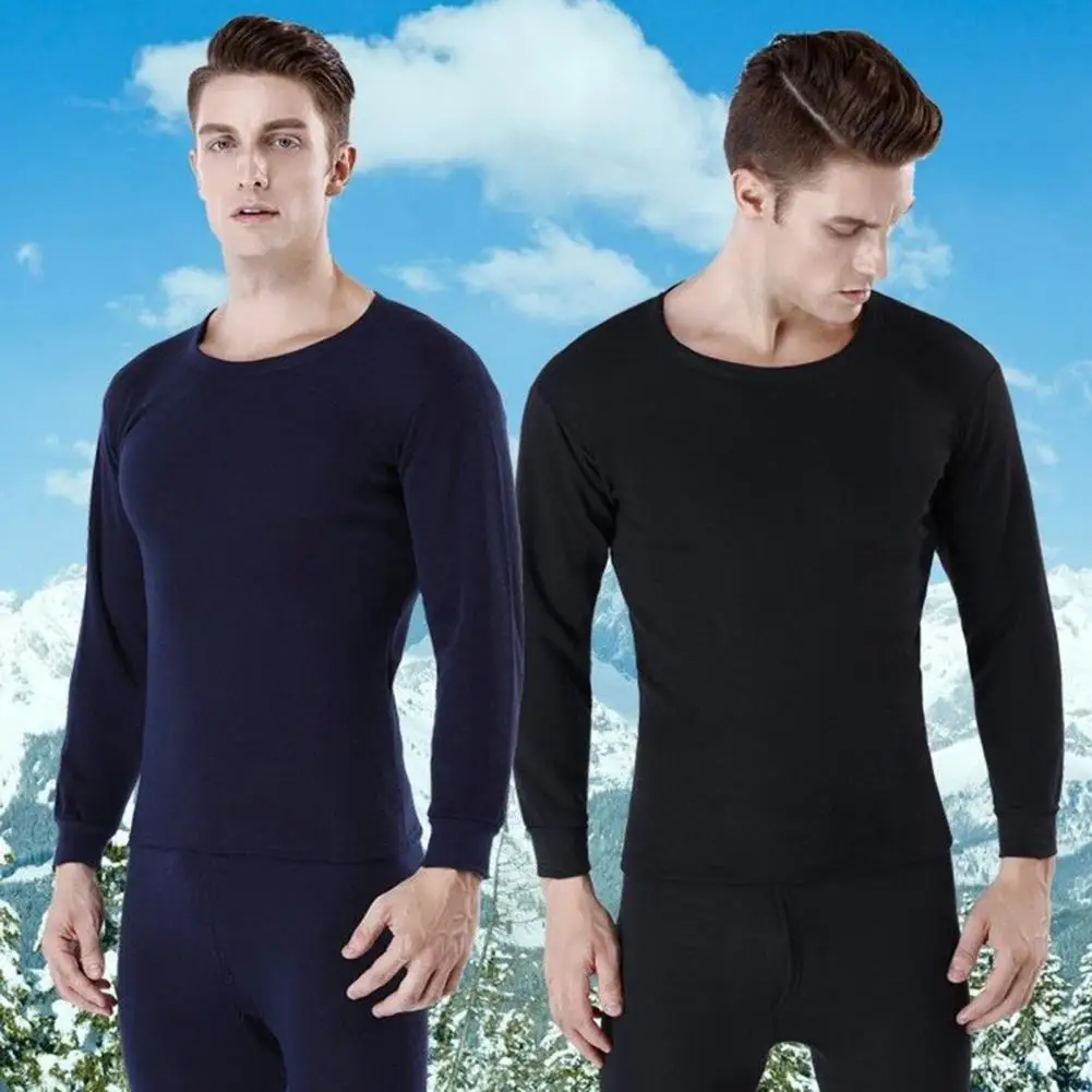 Mantenha Quente Trecho Quente de Inverno Homens Assentamento Conjunto de Camisa para a Vida Diária
