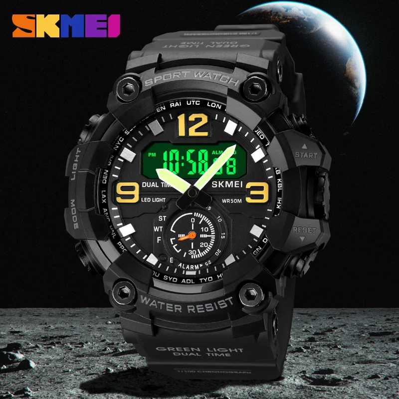 Marca SKMEI Digital de Quartzo Relógios Desportivos Moda masculina LEVOU Data de Contagem regressiva Chrono Impermeável Relógio de Pulso, Reloj Hombre