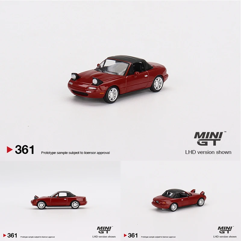 MINI GT 1:64 MX5 Miata NA Vermelho Clássico do Farol Até capota Liga de Diorama Modelo de Carro de Coleção de Miniatura de Carros Brinquedos