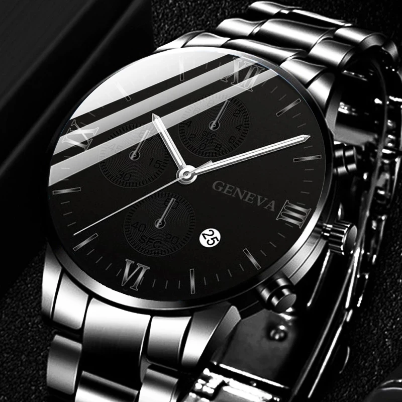 Nova Moda Dos Homens Relógios De Luxo Mens Grande De Aço Inoxidável Do Relógio De Calendário Homens De Negócios Ocasionais Do Esporte Relógio De Quartzo Do Relógio Masculino