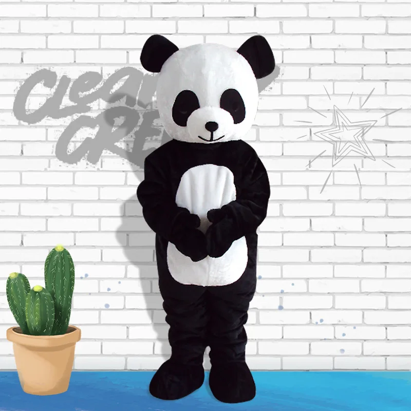 Panda Pouco Dos Desenhos Animados Da Mascote Do Traje De Cosplay Atender Homens Adultos Mulheres Que Visitam O Jogo Do Partido Engraçado Cabeça De Roupas