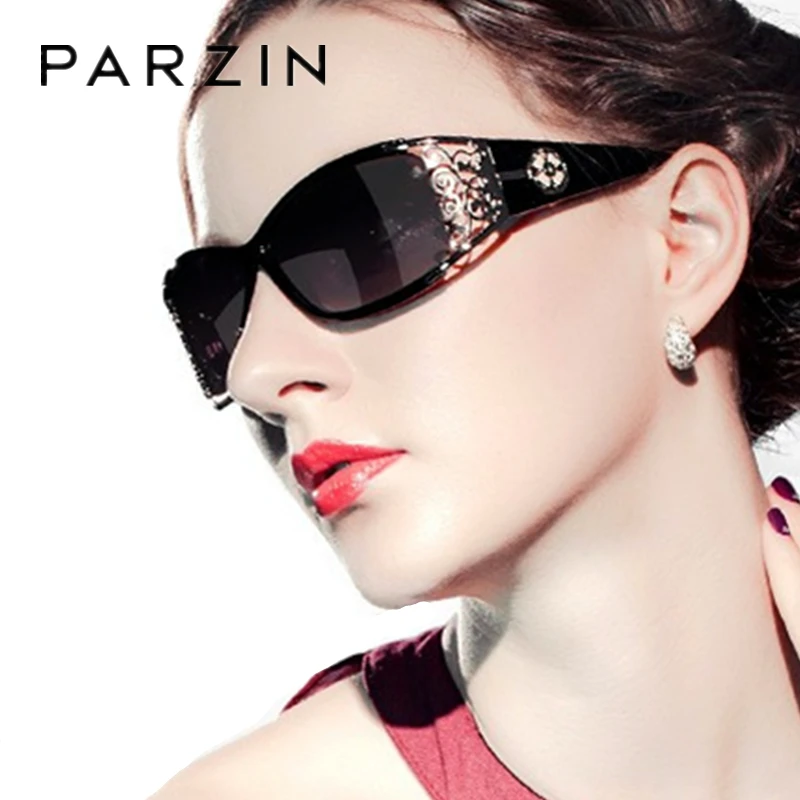 PARZIN de Luxo, Óculos de sol das Mulheres da Marca do Designer Vintage Polarizada Senhoras de Óculos de Sol Ocos de Renda Feminina de Condução Óculos de Tons