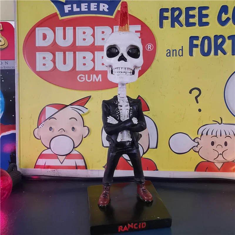 Punk Da Banda Rancid Figura Moxigan Esqueleto Bobblehead Ornamento Acessórios De Mesa, Decoração Brinquedo Das Crianças Presentes