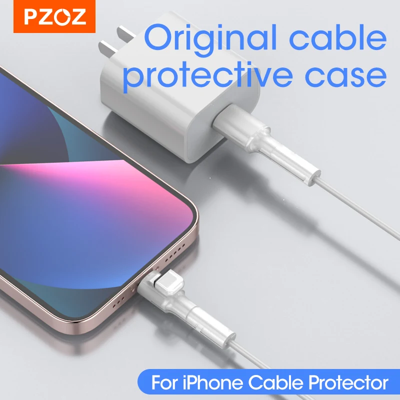 PZOZ Cabo USB Protetor de Cabo Para iPhone 13 12 11 MINI Pro XS Max XR SE Enrolador de Proteção do Cabo de Proteção Para o iPhone Original Cabo