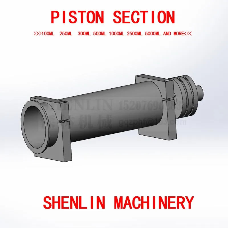SHENLIN Pistão da máquina de enchimento máximo. capacidade 500ml Inoxidável SS304 ID63.5mm L 250mm M16 conector de 77 milímetros de diâmetro externo do pistão do cilindro 0
