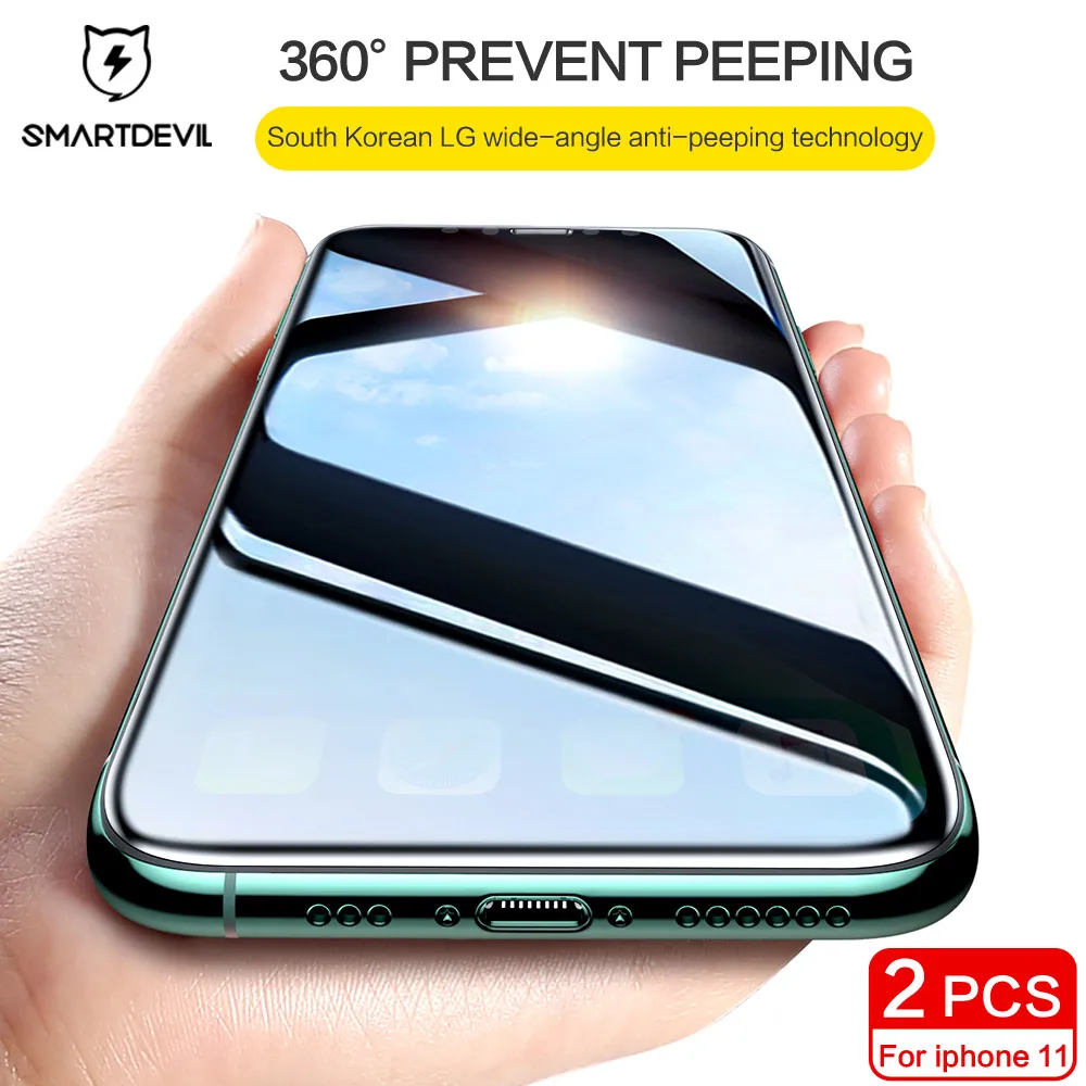 SmartDevil 360 Anti-Spy Protetores de Tela Para o iPhone 11 Pro Max de Vidro Para o iPhone 11 X XS XR Completo Tampa do Vidro de Proteção de Privacidade