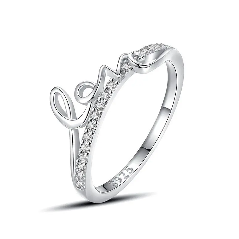 SR9 Feminino Anéis de Noivado de Brilhantes de Cristal Design de Estilo Promessa Bandas Acessórios