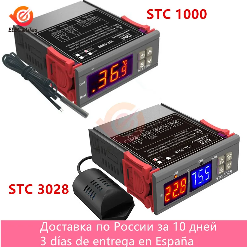 STC 1000 STC 3028 Digital Controlador de Temperatura STC-1000 STC-3028 Thermoregulator Aquecimento Arrefecimento DC 12V AC 110V, 220V