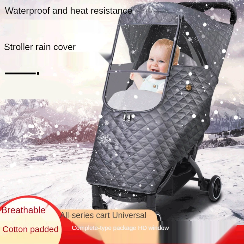 Universal Impermeável Inverno Engrossar Capa de Chuva de Vento a Poeira Shield Full Capa de chuva para Carrinho de Bebê em Acessórios de Cana-de-Bebê do Terno