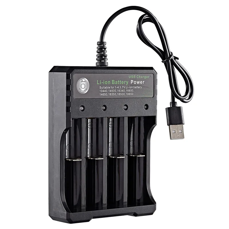 USB 4 Slots Inteligente 18650 Bateria Carregador Para 10440 14500 16340 16650 14650 18350 18500 18650 Li-ion