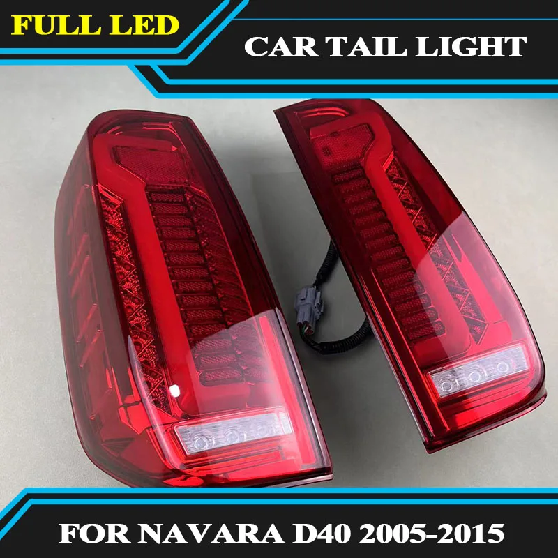 Vermelho preto LED lanterna traseira Para Nissan Navara D40 um conjunto de 2005 2015 estilo Carro de Trás da Luz da Cauda luz de advertência de Freio Lâmpada
