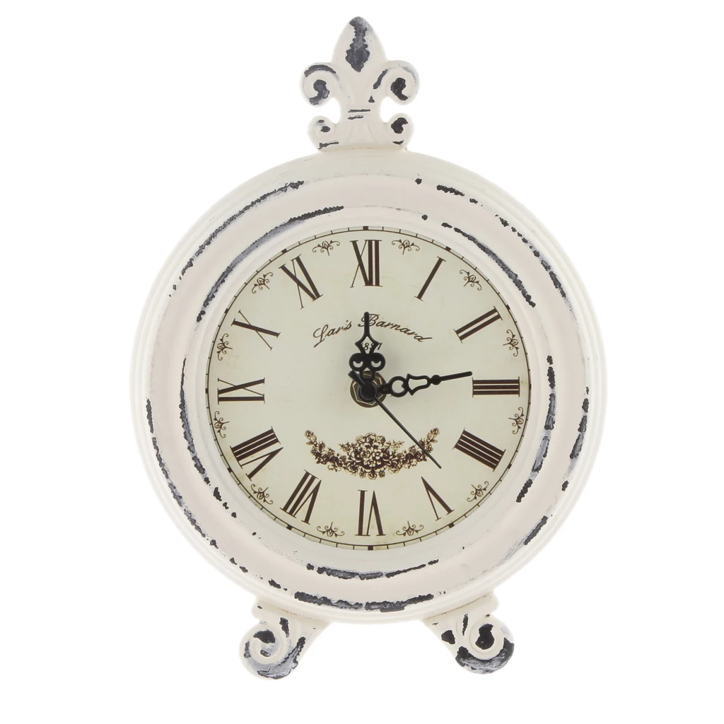 Vida Simples Vintage Despertadores Madeira Relógio De Estilo Europeu, Relógio De Mesa De Decoração Da Casa -Branca
