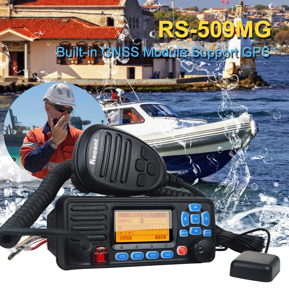 Walkie-Talkie RS-509M RS-509MG Built-in GPS de Posicionamento Marinha VHF Transceptor IPX7 Impermeável 25W Marinha de Rádio DSC