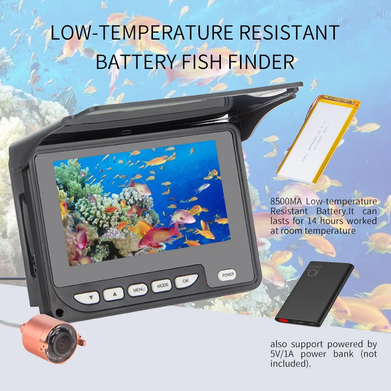 WF05 de 4.3 polegadas LCD Monitor Subaquática Portátil de Pesca de Câmara de Peixe Localizador de 8pcs Lâmpada Infravermelha Com o Registro e a Função da Foto