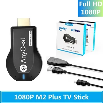 1080P sem Fio wi-Fi Display TV Dongle Receptor compatíveis com HDMI, TV Stick M2 Mais para DLNA Miracast para AnyCast para Airplay