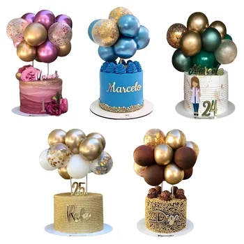 10Pcs de 5 Polegadas Metal Balão Bolo Topper Forma de Nuvem Confete Balões de Aniversário, chá de Bebê Festa de Casamento, Decoração de Cozimento de Abastecimento