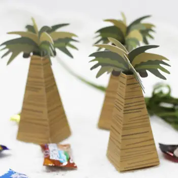 10pcs/lot Favor do Casamento de Coco Palm Caixa de Árvore de chá de Bebê de Lembranças de Casamento DIY Palma Caixa de Doces para Casamento Decoração