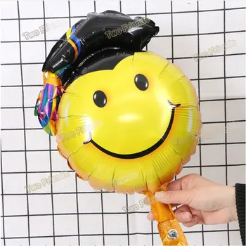 10pcs parabéns grad balões folha Cerimônia de Formatura, Festa Decorações da folha hélio globos de pós-graduação de ar da bola de graduação tema 5